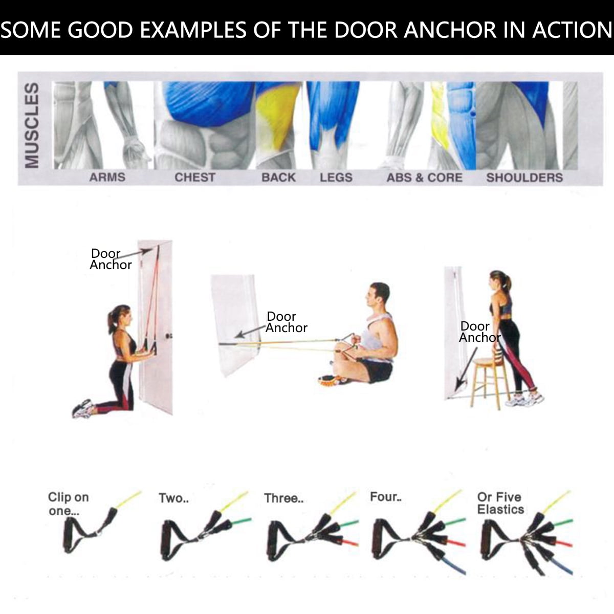 11-Piece Set Resistance Bands Exercise Bands up to 150Lbs, Work Out Bands with Handles, Color Coded Exercise Bands, Exercise Guide, Storage Bag